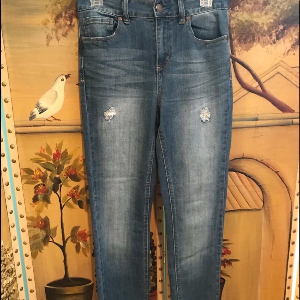 👖⭐️HARPER DISTRESSED DENIM JEANS 👖 FRAY HEM❤️